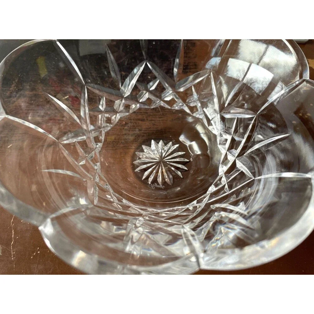 Rogaska Heavy Crystal Bowl Etched Accents 7
